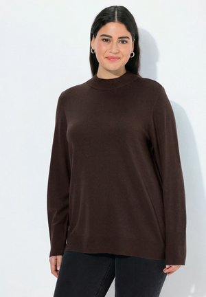 Ulla Popken STEHKRAGEN - Strickpullover - mahogany