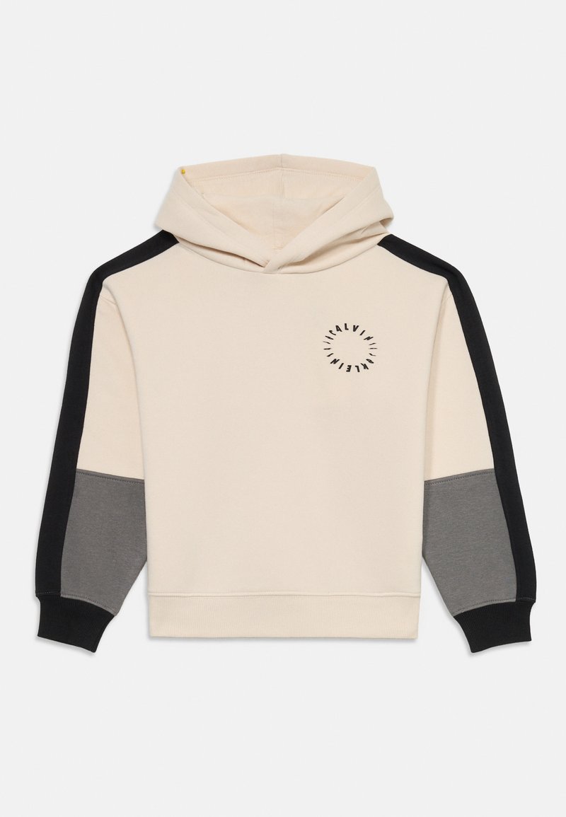 Calvin Klein Jeans BRUSHED BLOCK HOODIE - Sportinis megztinis - whitecap gray