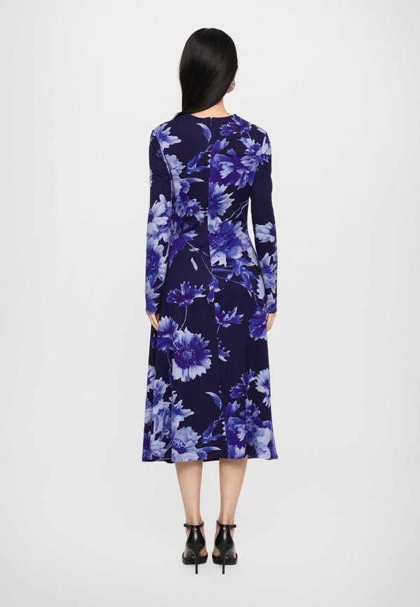 LONG SLEEVE DRAPED MIDI DRESS - Cocktail dress / Party dress - indigo3