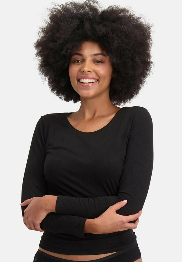 4ER PACK - LARA LONGSLEEVE RUNDHALS UNI - Undershirt - schwarz