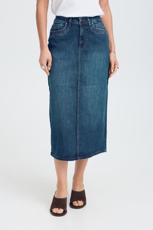 PULZ PZKATJA HW - Denimová sukňa - dark blue denim