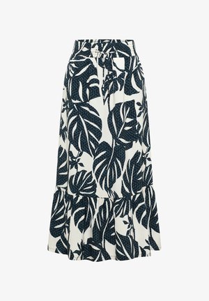 Cecil, MAXI SKIRT WITH SUMMERLY LEAF PATTERN - Falda acampanada - palm breeze green