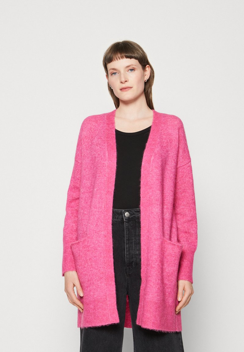 Selected Femme SLFLULU NEW LONG - Cardigan - fuchsia purple melange