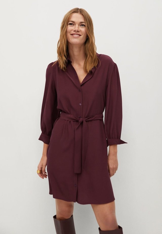 LEANDRA - Abito a camicia - granátová