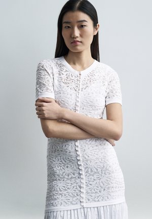 ROBE LONGUE MC FLEURS BAS POINTELLE - Μάξι φόρεμα - blanc