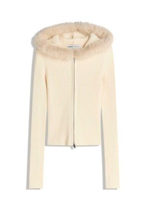 Bershka ZIP-UP WITH HOOD  - Kardigan - beige