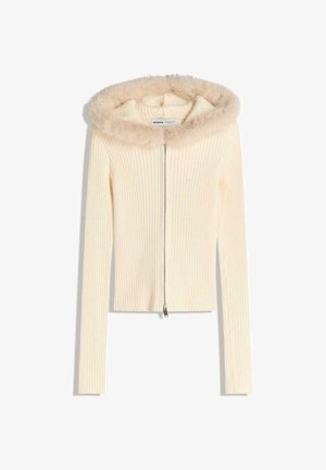 Bershka ZIP-UP WITH HOOD  - Kardigan - beige