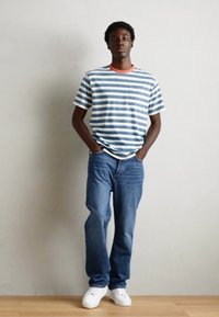 Scotch & Soda STRIPE POCKET - T-shirts print - off white harbour teal multicolour