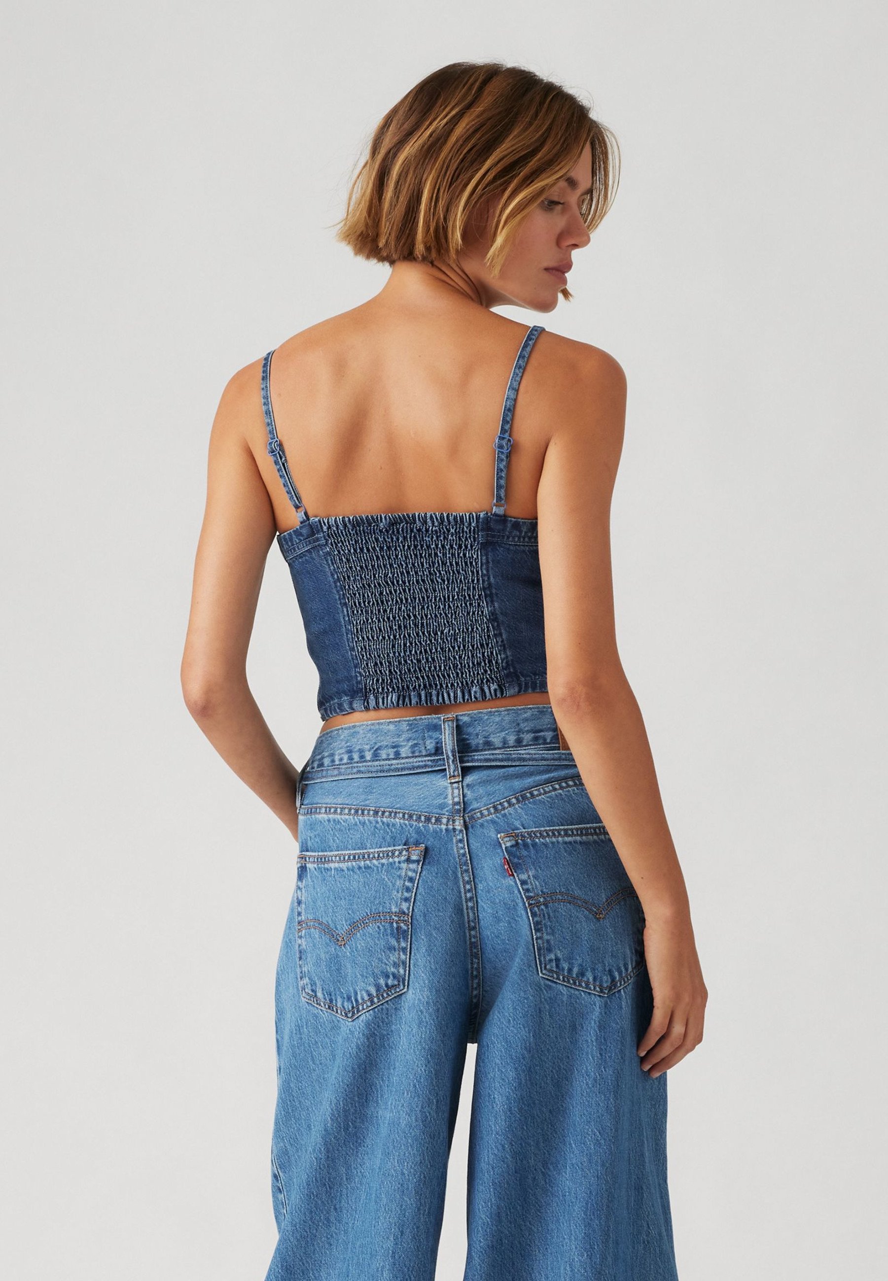 Levi's® JADINE DENIM CAMI TANK - Top - proud moment/blue denim