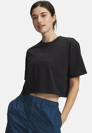 SHORT-SLEEVE GRAPH  W SCRIPTHEART CROP SS - T-shirt imprimé - black