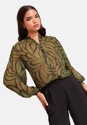 REGULAR FIT  - Trikotaažkleit - green leaf print