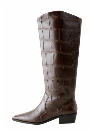 REGULAR FIT - FOREVER COMFORT CHISEL TOE - Cowboy és motoros csizmák - chocolate brown croc embossed
