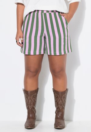 Studio Untold MUSSELIN-SHORTS, WIDE LEGS, STREIFEN, ELASTIKBUND - Shorts - pale pink
