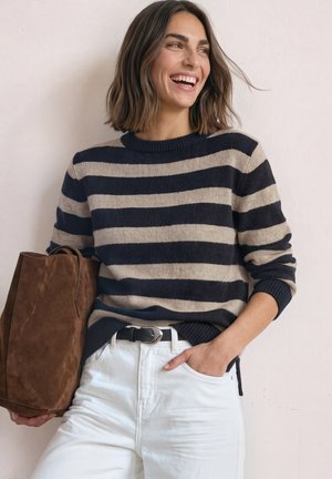 Street One, PULLOVER MIT BOAT NECK UND STREIFEN - Pullover - indigo night