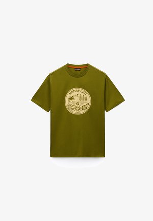 Napapijri, CABIN WHITE WHISPER - T-shirts print - olive