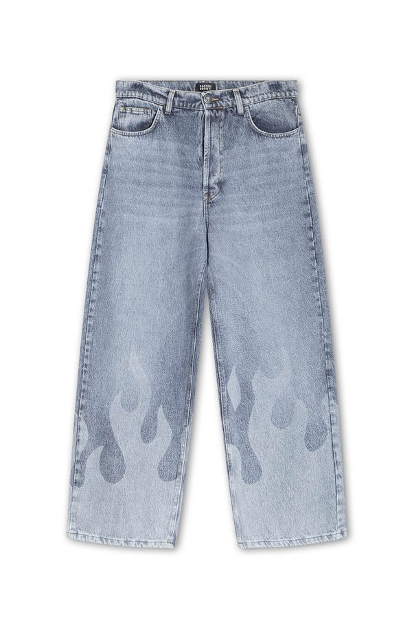LASER FLAME - Baggy Jeans - denim flame2