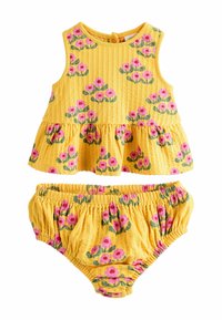 Next 2 PIECE SET - REGULAR FIT - Svetríkové šaty - ochre yellow floral