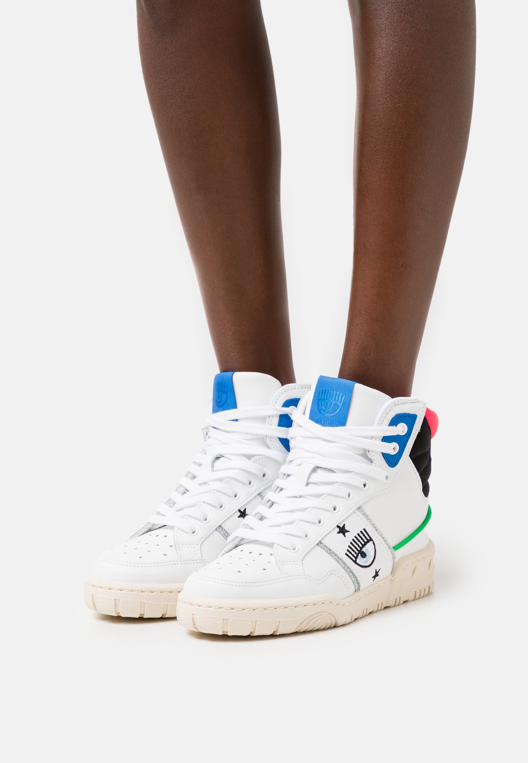 CHIARA FERRAGNI Sneakers alte - white/blue/black/pink fluo/bianco -  Zalando.it