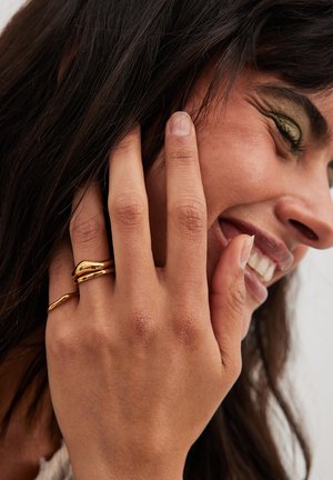 3-PACK WAVY - Ring - gold coloured