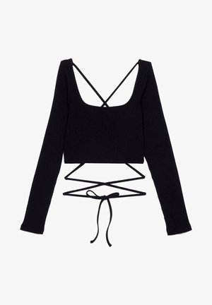 MIT SCHNALLE AM RÜCKEN - Long sleeved top - black