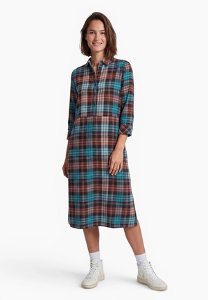 Cecil, KNIELANGES FLANELLKLEID MIT PRINT - Robe chemise - dark russet red