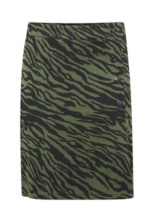 ICHI ICHI IHKATE ZEBRON SK - Wrap skirt - kombu green