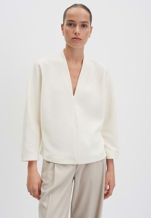 LOOSE FIT TIEFER V-AUSSCHNITT - Sweatshirt - soft cream