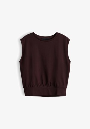 someday., CROPPED SWEAT LOOK - Strickpullover - mahogany