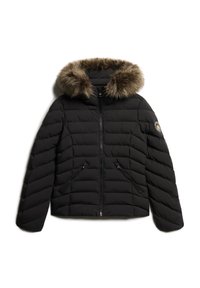 Superdry Co FUJI HOODED PADDED Winterjacke black/schwarz