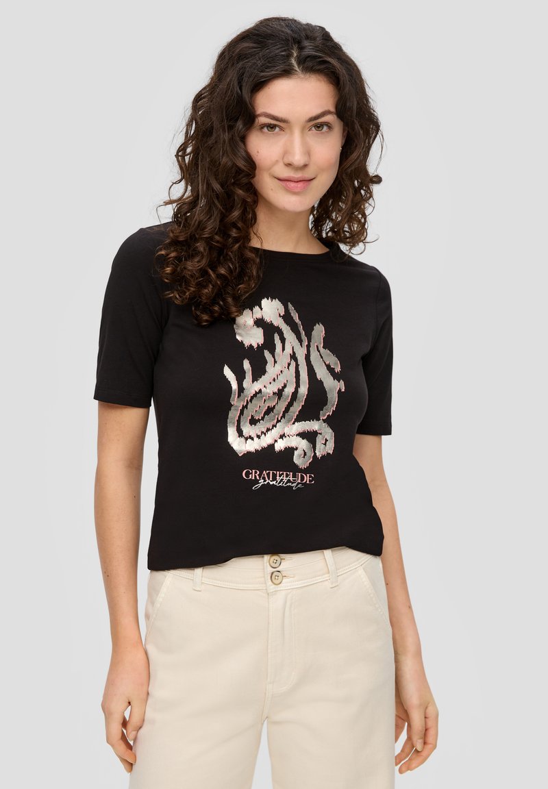 s.Oliver STRETCH - T-Shirt print - schwarz