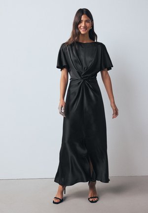 Next, TALL FIT - TEXTURED SATIN SHORT SLEEVE DRESS . - Robe longue - black