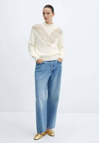 Mango RAINBOW - Strickpullover - off-white