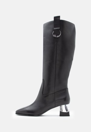 KARL LAGERFELD KAYLA SIGNATURE RING HIGH BOOT - Zābaki - black