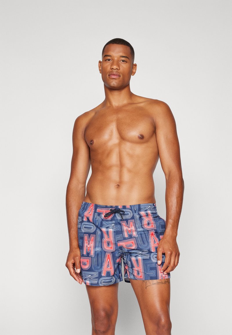 Emporio Armani - BOXER SWIMWEAR - Bañador corto - navy blue/red/white, Ampliar