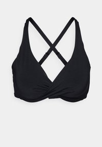 Seafolly - SEAFOLLY COLLECTIVE WRAP FRONT F CUP BRA - Bikini top - black Thumbnail Image 1