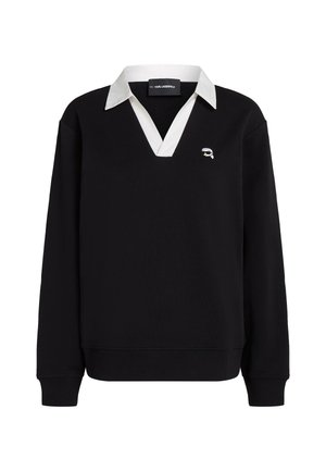 KARL LAGERFELD, IKON FABRIC MIX SWEATSHIRT - Φούτερ - black