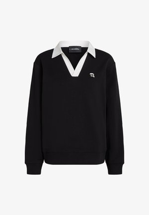 KARL LAGERFELD, IKON FABRIC MIX SWEATSHIRT - Φούτερ - black