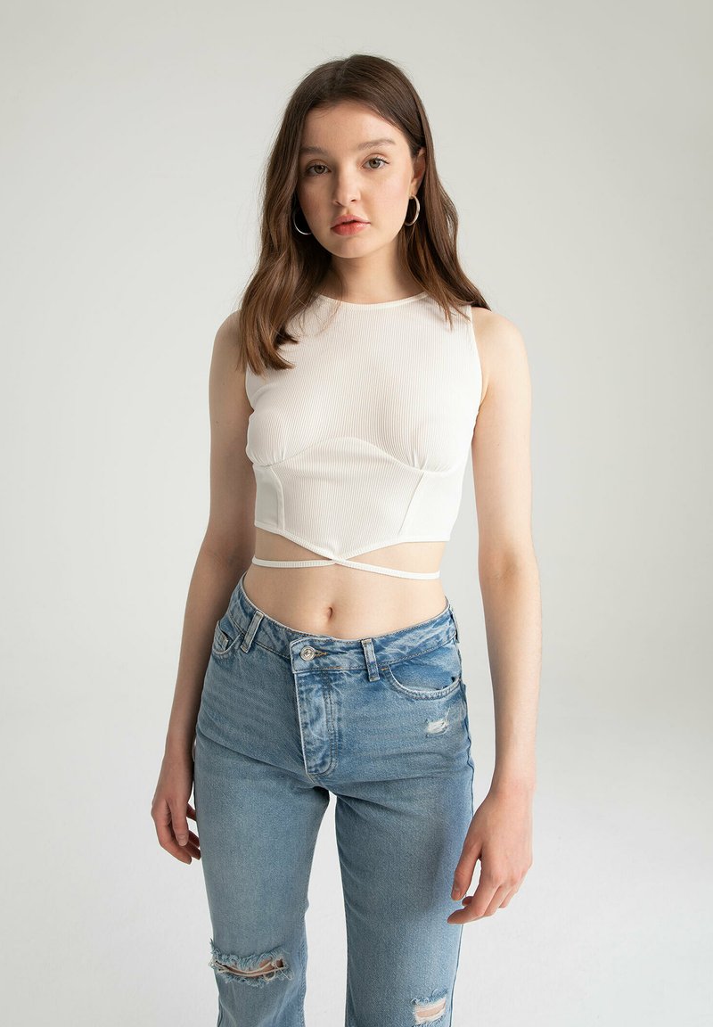 DeFacto SLIM FIT Top white/offwhite Zalando.de