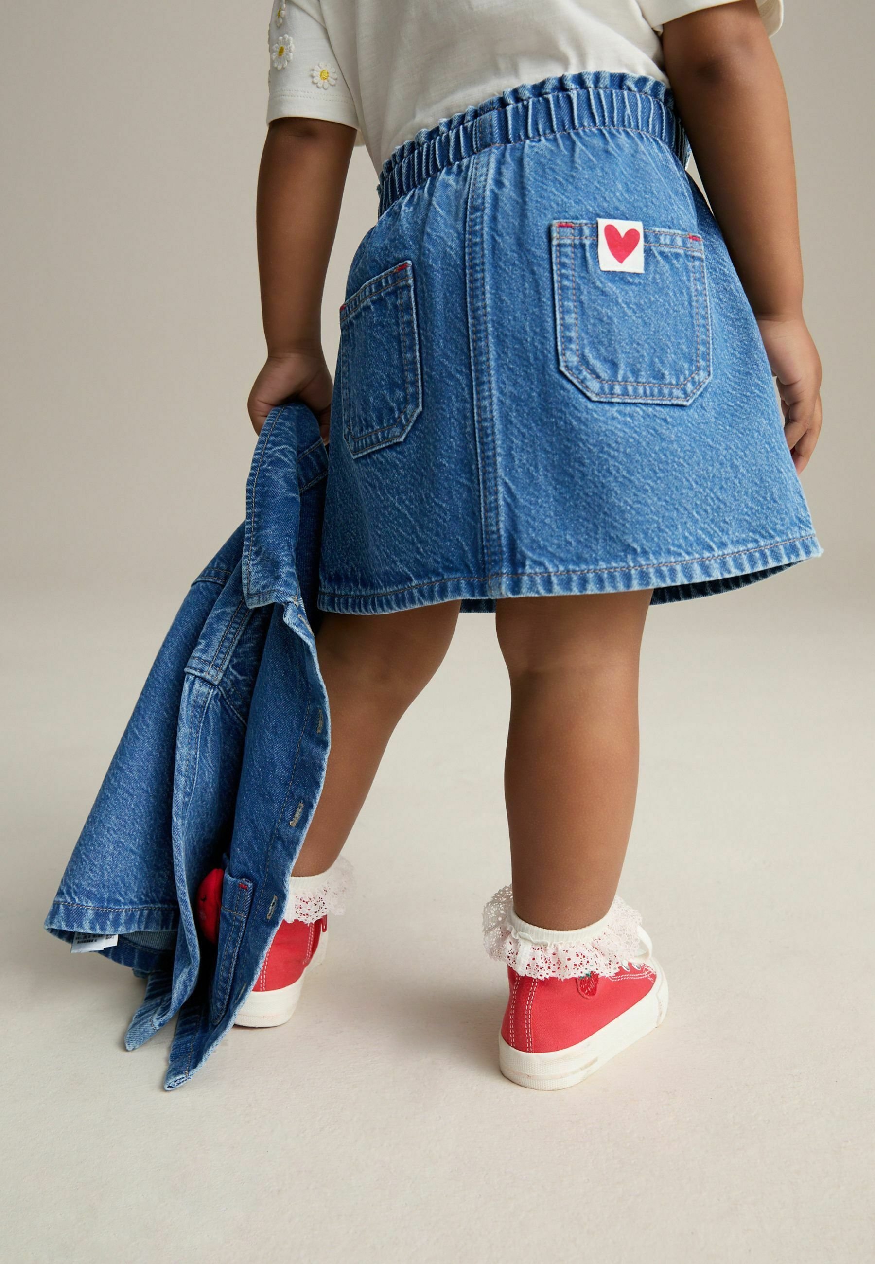 Tulucky Gonna Corta In Denim Con Bottoni: Vita Alta, Svasata, Con Tasche, Colore Denim, Taglia L
