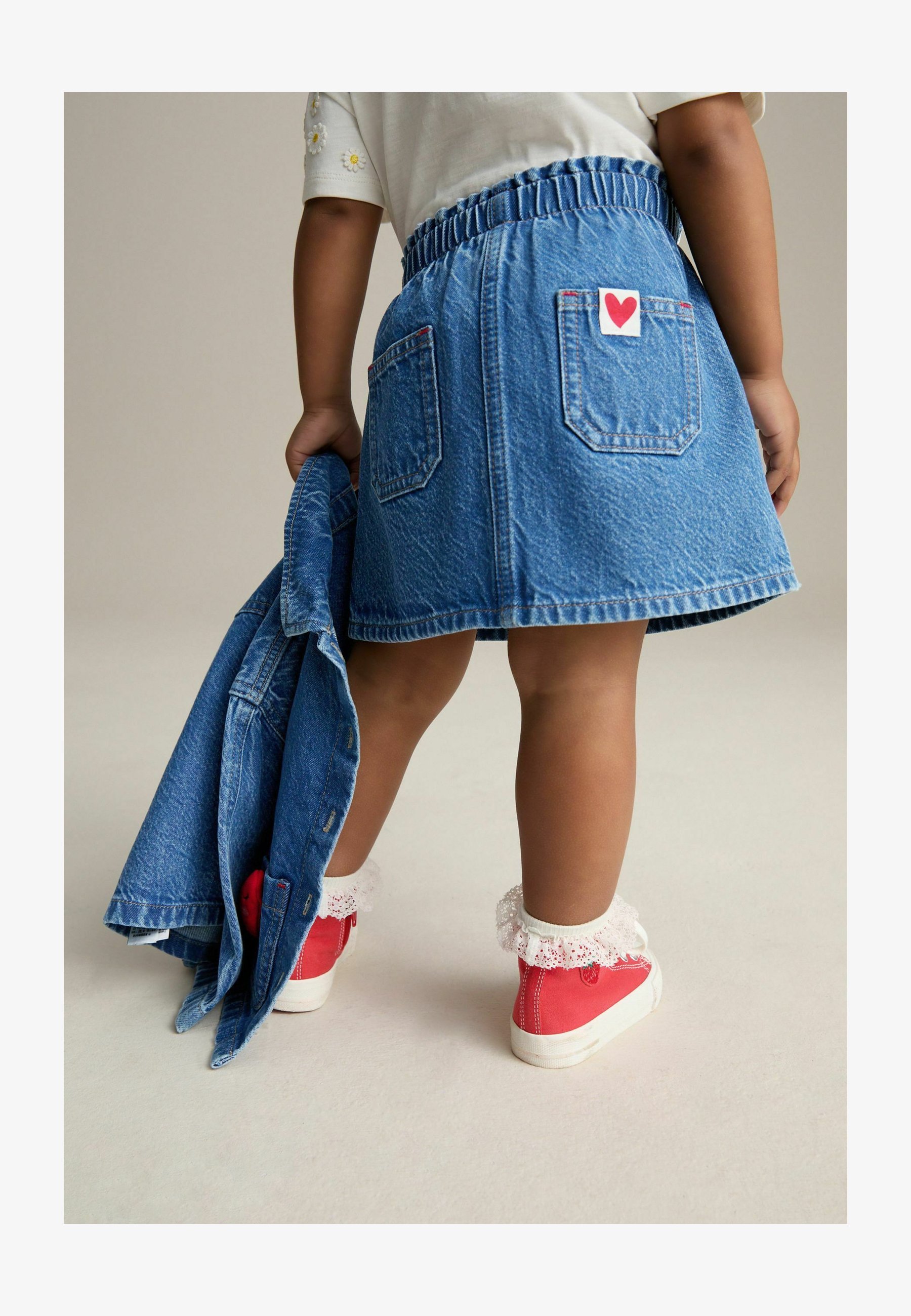 Tulucky Gonna Corta In Denim Con Bottoni: Vita Alta, Svasata, Con Tasche, Colore Denim, Taglia L