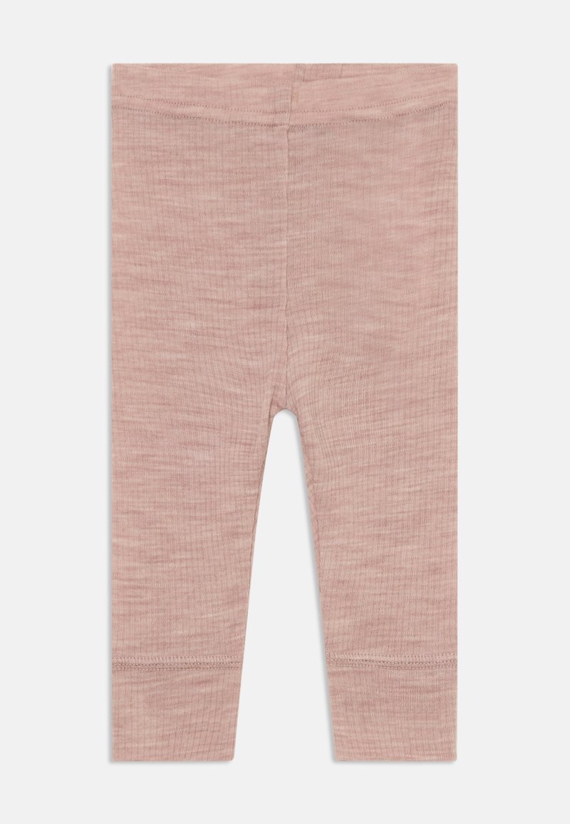Lys rosa tights laget av et mykt, strukturert stoff. Tett sittende design, ankellang, med synlig elastisk midjebånd og enkel hem.