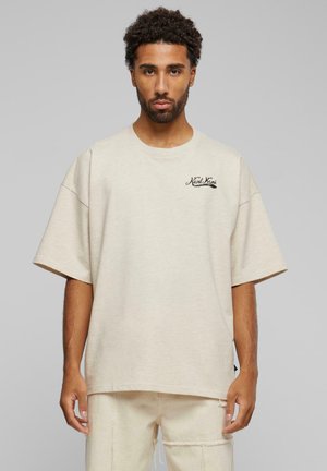 Karl Kani SIGNATURE HEAVY BOXY DINER  - Camiseta estampada - vanilla melange