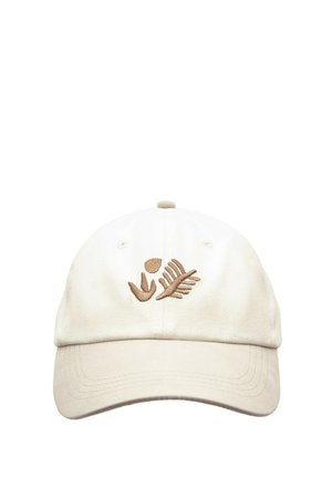 WITH EMBROIDERED PLANTS - Cap - beige