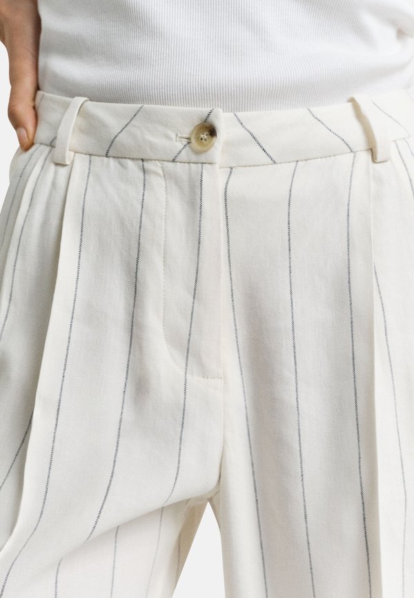 PINSTRIPE - Trousers - eggshell3