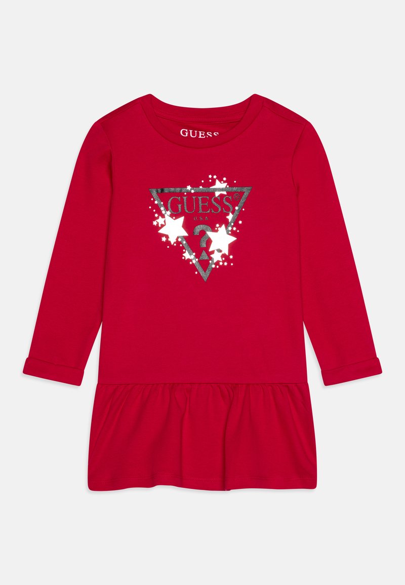 Guess TODDLERCORE SLEEVES INTERLOCK DRESS - Obleka iz džersija - cherry passion
