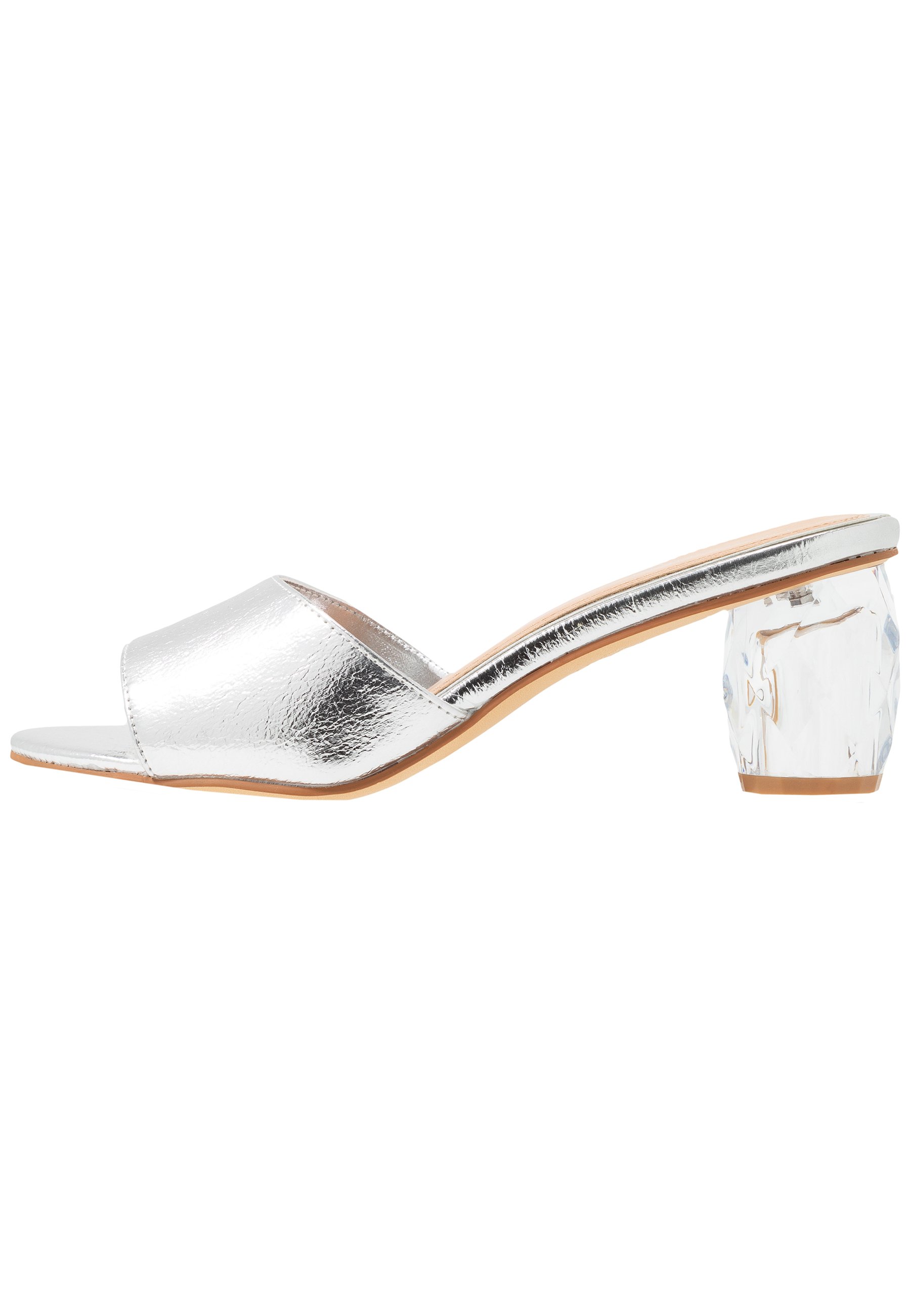 silver mules heels