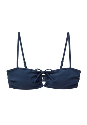 & OTHER STORIES, & OTHER STORIES TIE-FRONT BANDEAU BIKINI TOP - Bikini pezzo sopra - dark blue