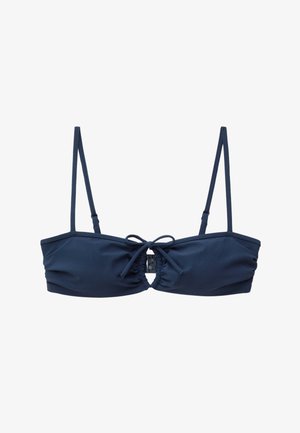 & OTHER STORIES, & OTHER STORIES TIE-FRONT BANDEAU BIKINI TOP - Bikini pezzo sopra - dark blue