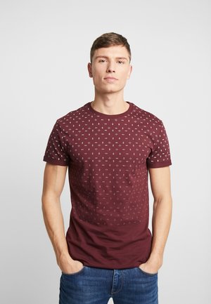 T-shirt med print - bordeaux