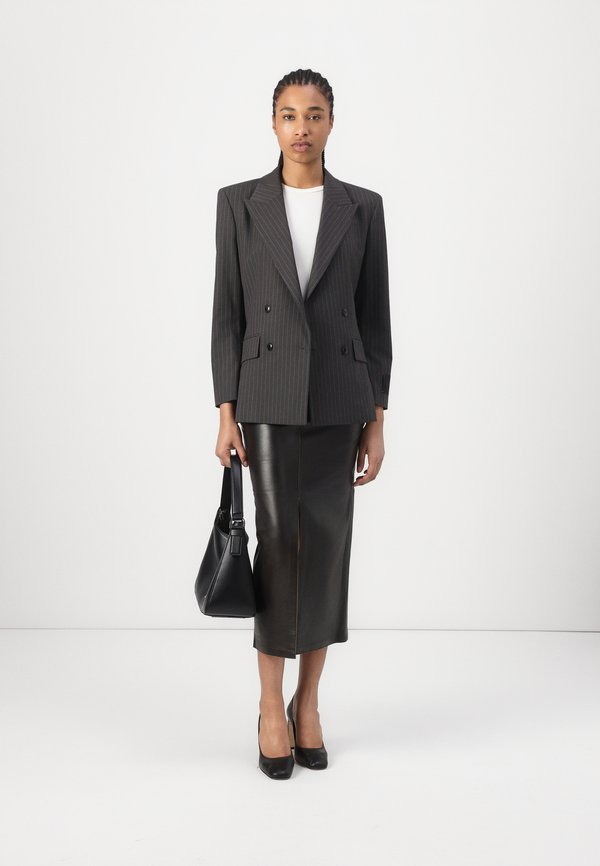 NIKI CONTEMPORARY - Leather skirt - espresso2